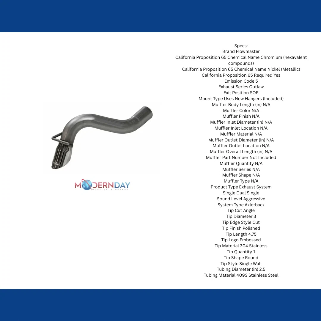 2021-2026 Ford Bronco Axle-Back Exhaust Flowmaster Stainless Steel